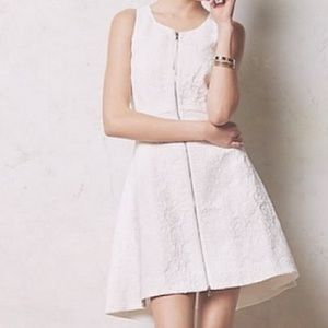 Anthropologie Leifsdottir Sleeveless Zip Up A Line White Midi Dress - Size 12